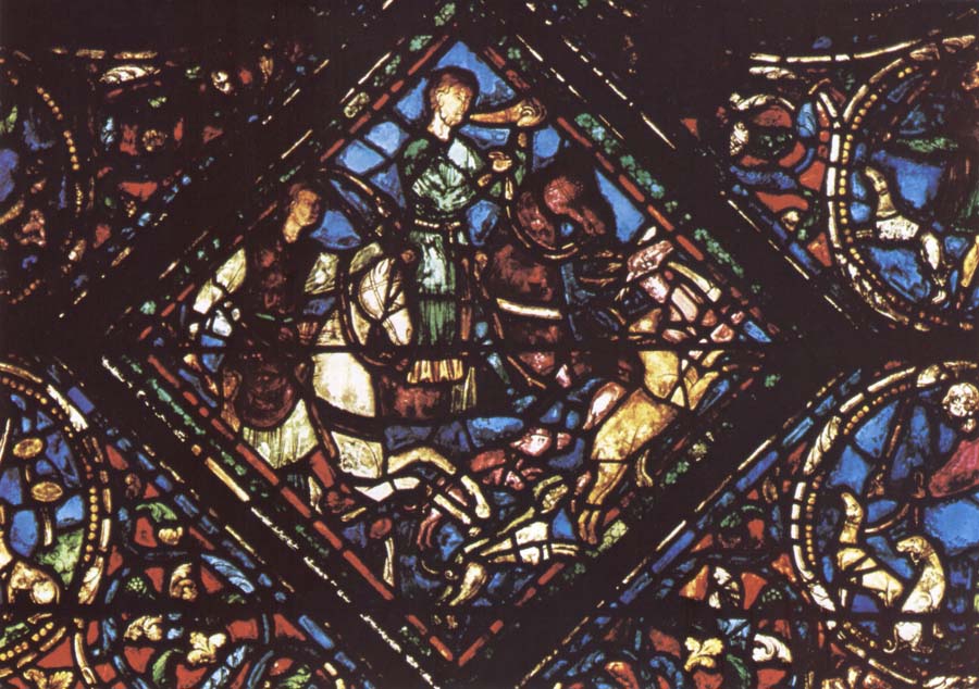 Scene from the life of St. Eustachius, northern zijbeuk, cathedral of Chartres